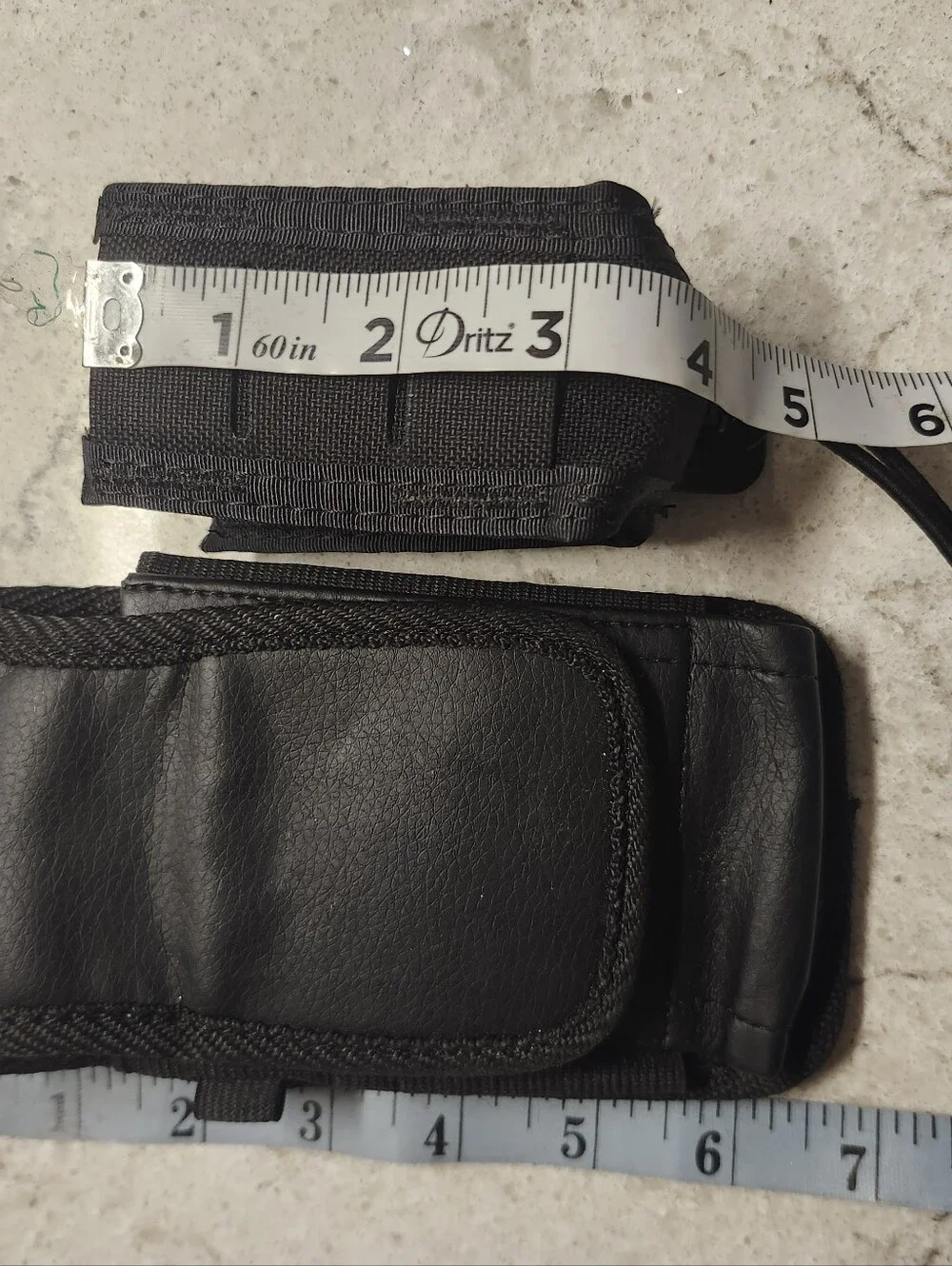 Black Vegan Leather Cell Phone Holster & Flashlight Holster w Belt Clip